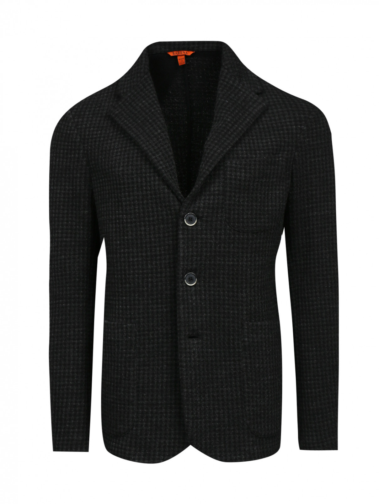 Пиджак однобортный из хлопка Barena  –  Общий вид  – Цвет:  Черный