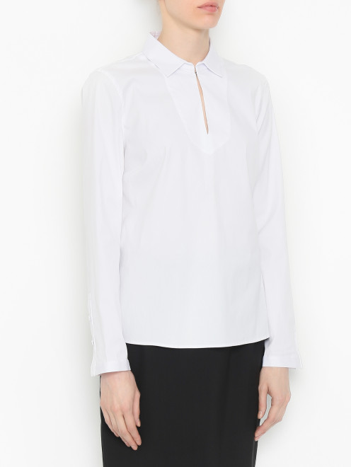 Блуза однотонная из хлопка Windsor - МодельВерхНиз