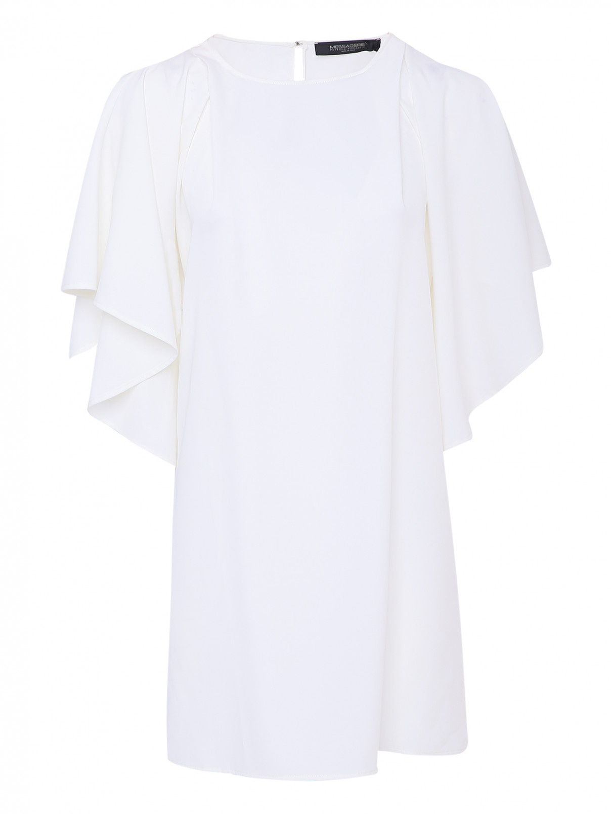 Мини-платье со свободным рукавом Messagerie  –  Общий вид  – Цвет:  Белый