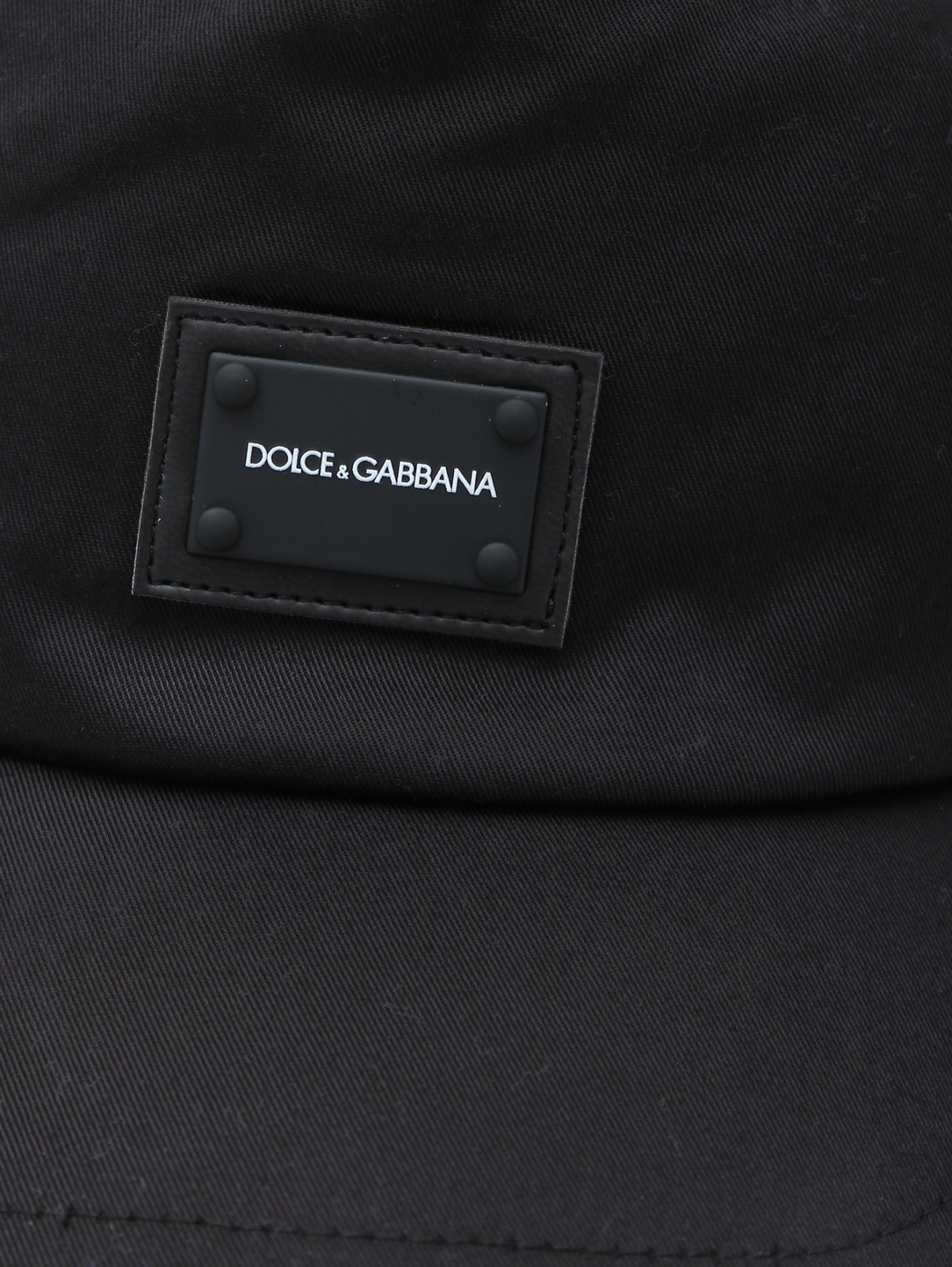 Бейсболка с логотипом из хлопка Dolce & Gabbana  –  Деталь  – Цвет:  Черный
