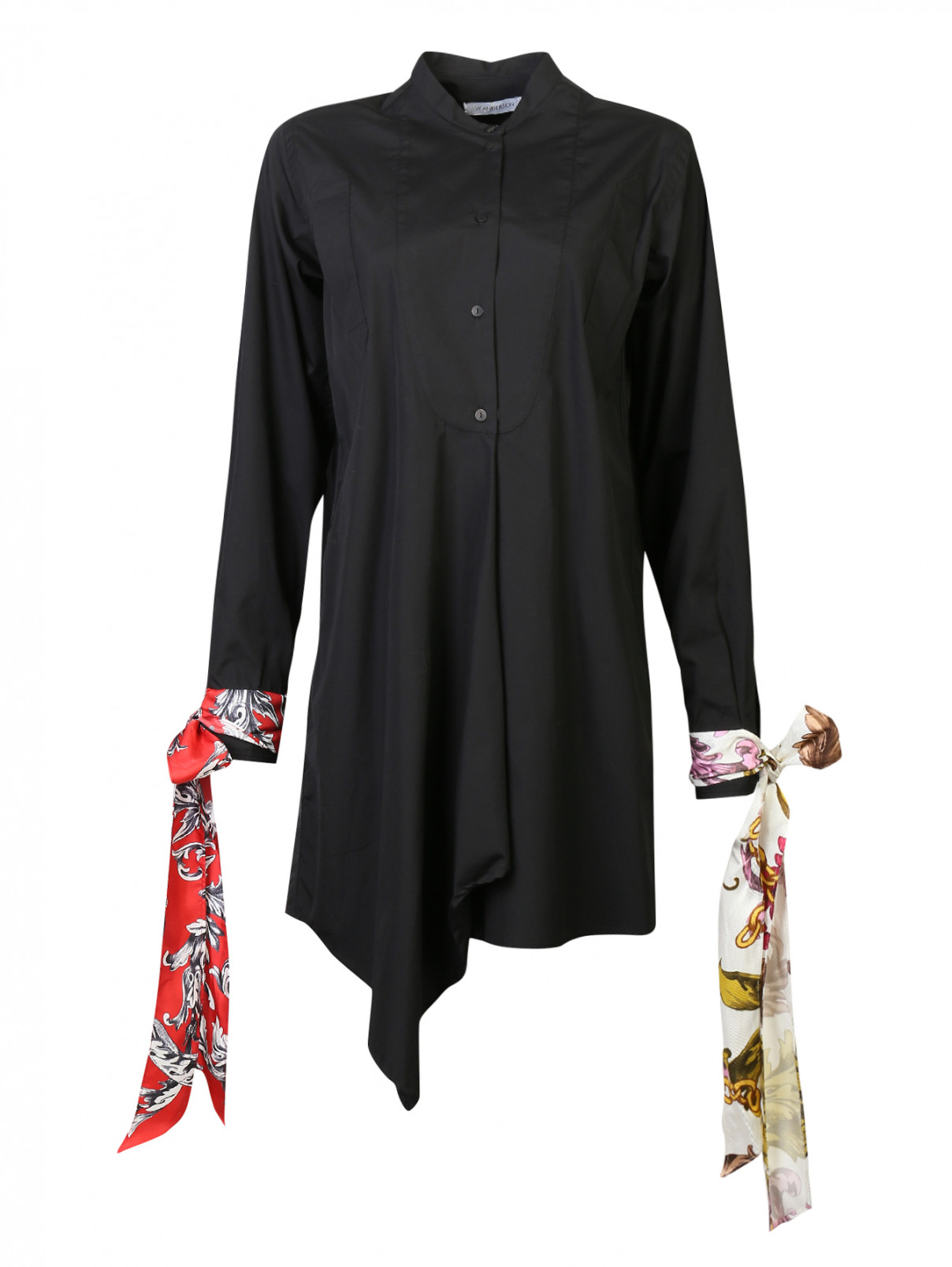 Блуза ассиметричного кроя J.W. Anderson  –  Общий вид  – Цвет:  Черный