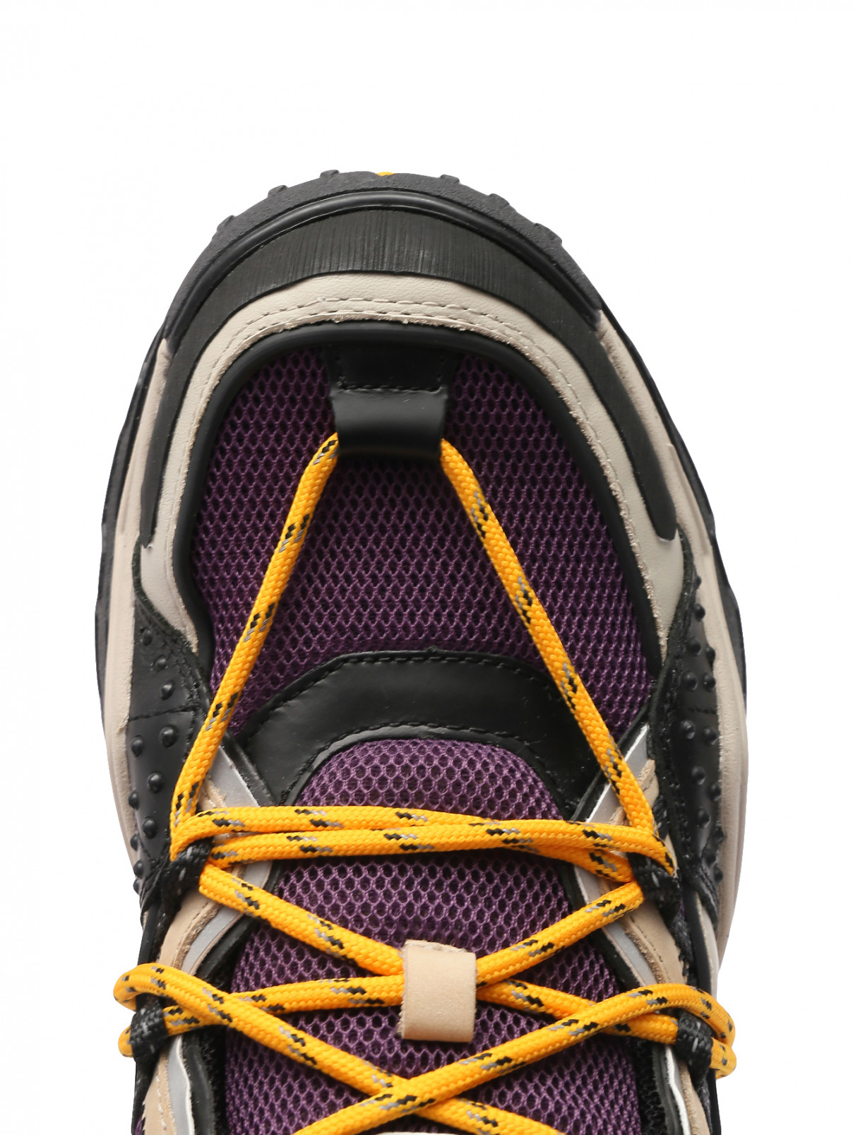 Комбинированные кроссовки с яркими шнурками Kenzo  –  Обтравка3  – Цвет:  Мультиколор