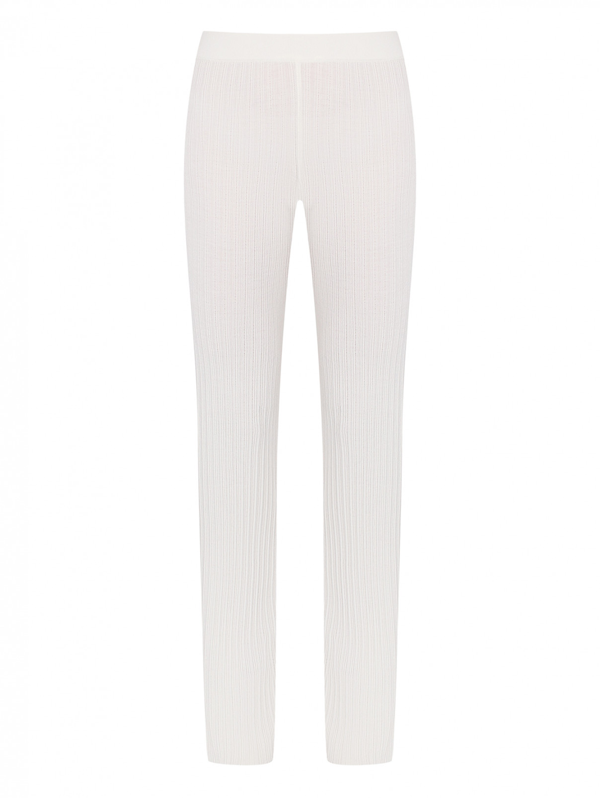 Расклешенные брюки из шерсти MRZ  –  Общий вид  – Цвет:  Белый
