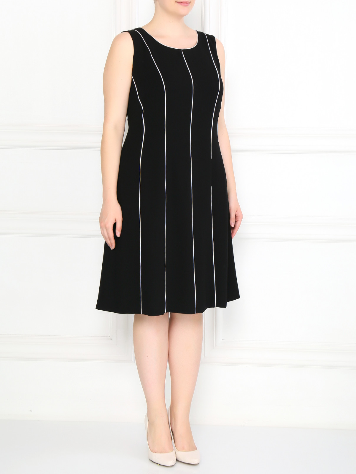 Платье-футляр в комплекте с рукавами Marina Rinaldi  –  Модель Общий вид  – Цвет:  Черный