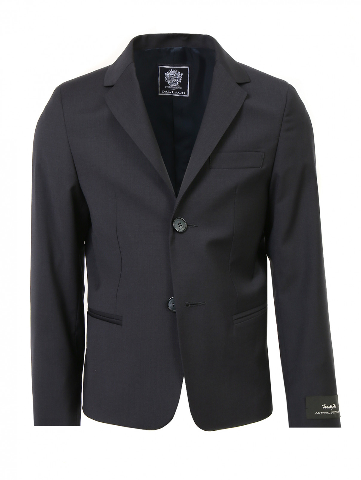 Классический пиджак из шерсти Dal Lago  –  Общий вид  – Цвет:  Синий