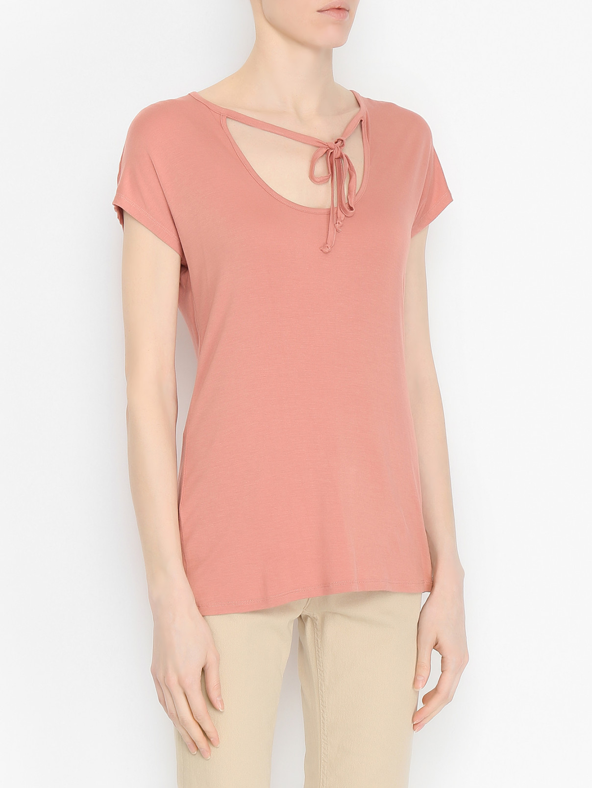 Блуза из смешанной вискозы Max&Co  –  МодельВерхНиз  – Цвет:  Розовый