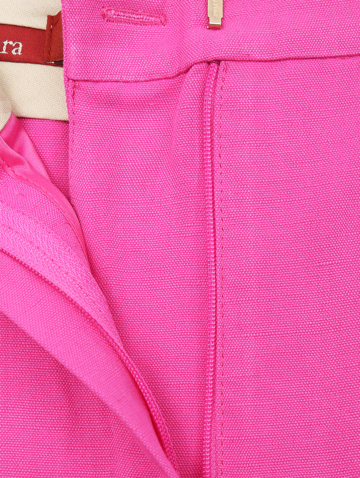 Однотонные брюки широкого фасона Max Mara  –  Деталь  – Цвет:  Розовый