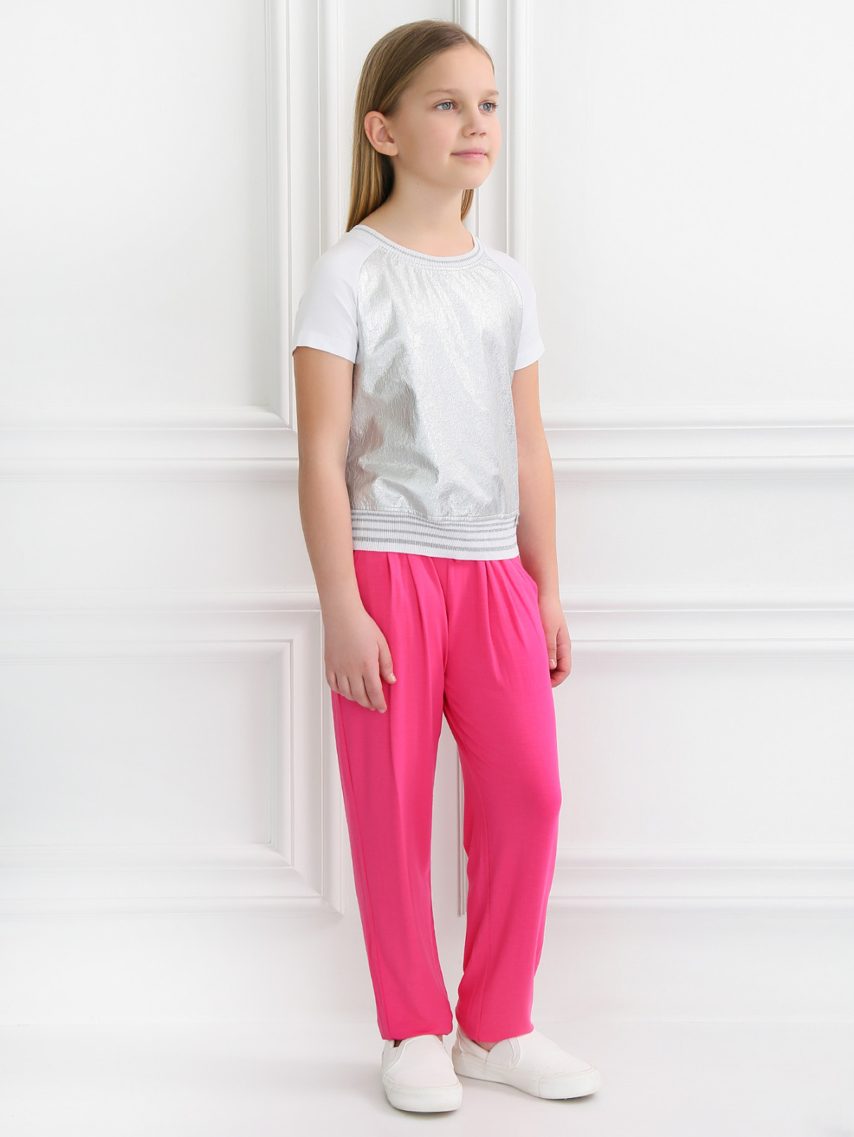 Трикотажные брюки на резинке Sonia Rykiel  –  Модель Общий вид  – Цвет:  Розовый