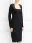 Платье из хлопка с кружевными вставками Donna Karan  –  Модель Верх-Низ