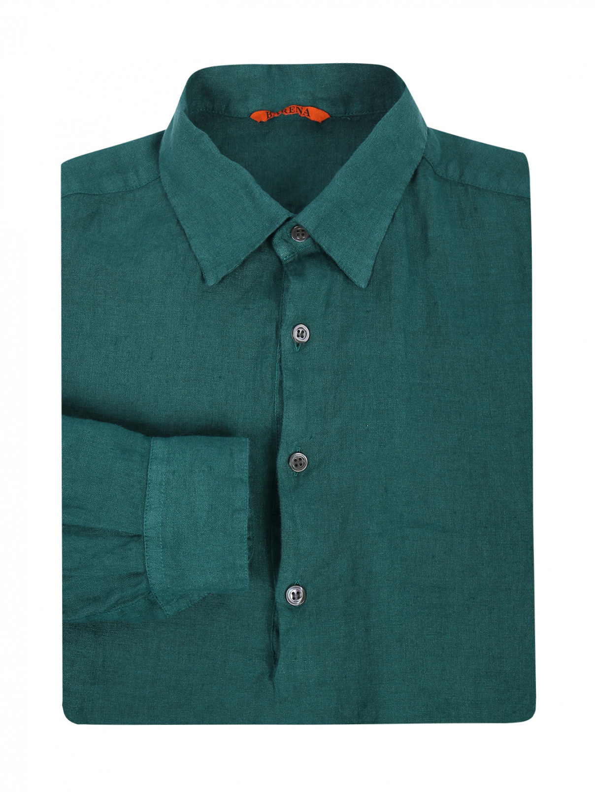 Рубашка из льна Barena  –  Общий вид  – Цвет:  Зеленый