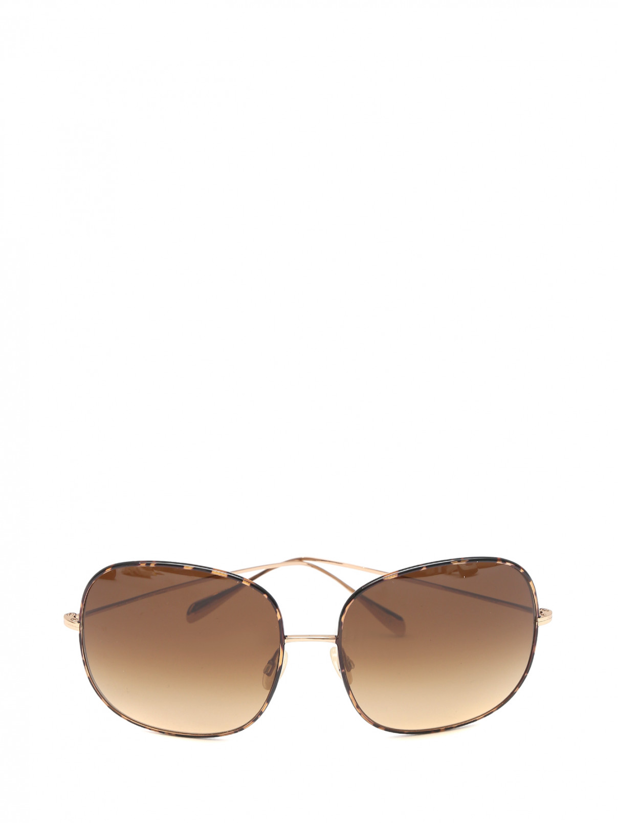 Cолнцезащитные очки в оправе из металла Oliver Peoples  –  Общий вид  – Цвет:  Коричневый