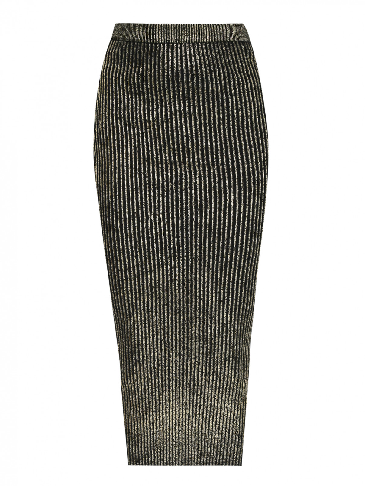 Юбка-резинка из шерсти с напылением металлик Isola Marras  –  Общий вид  – Цвет:  Золотой