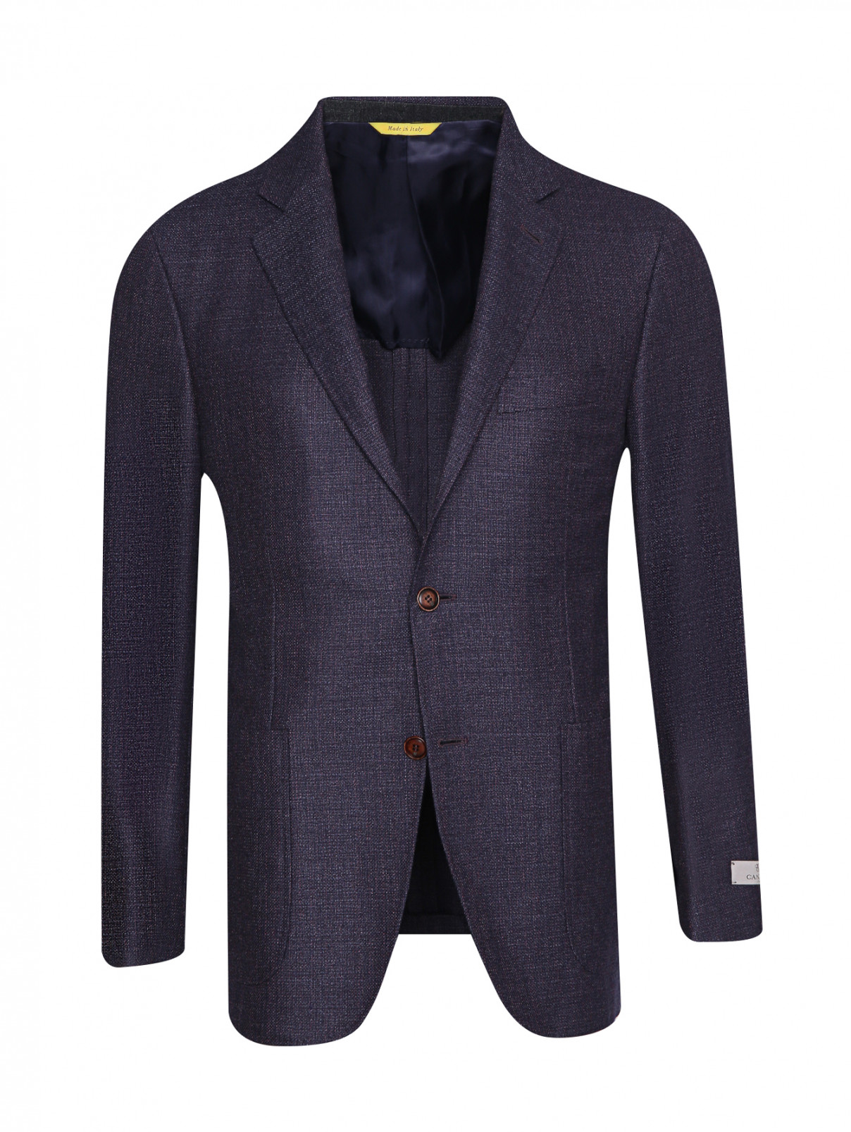 Пиджак из шерсти с карманами Canali  –  Общий вид  – Цвет:  Синий