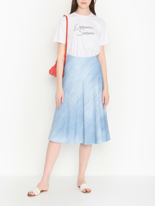 Футболка из хлопка с логотипом  Ermanno Scervino - МодельОбщийВид