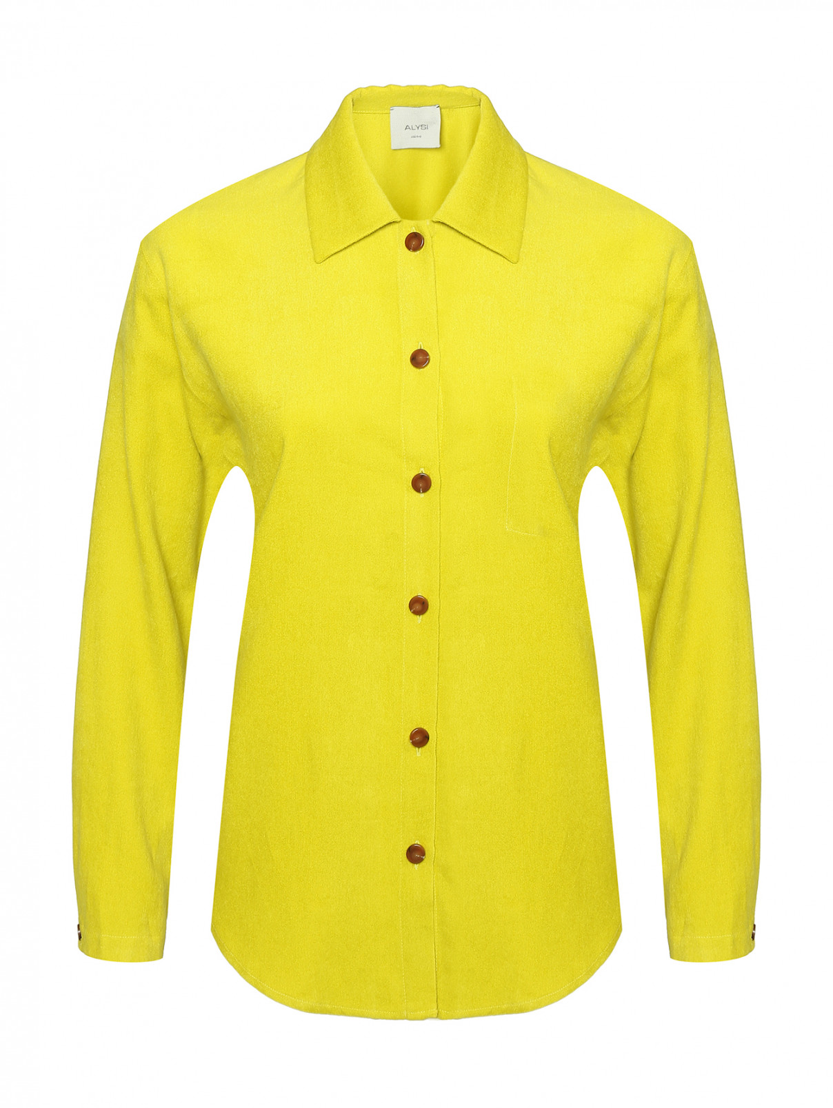 Блуза-рубашка из вискозы и хлопка Alysi  –  Общий вид  – Цвет:  Желтый