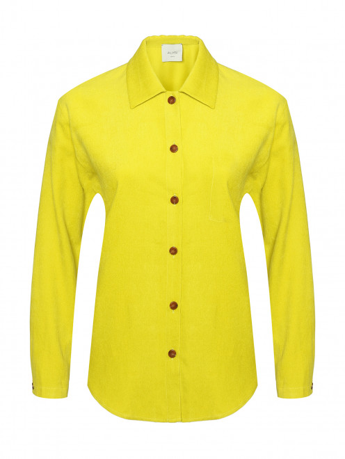 Блуза-рубашка из вискозы и хлопка - Общий вид