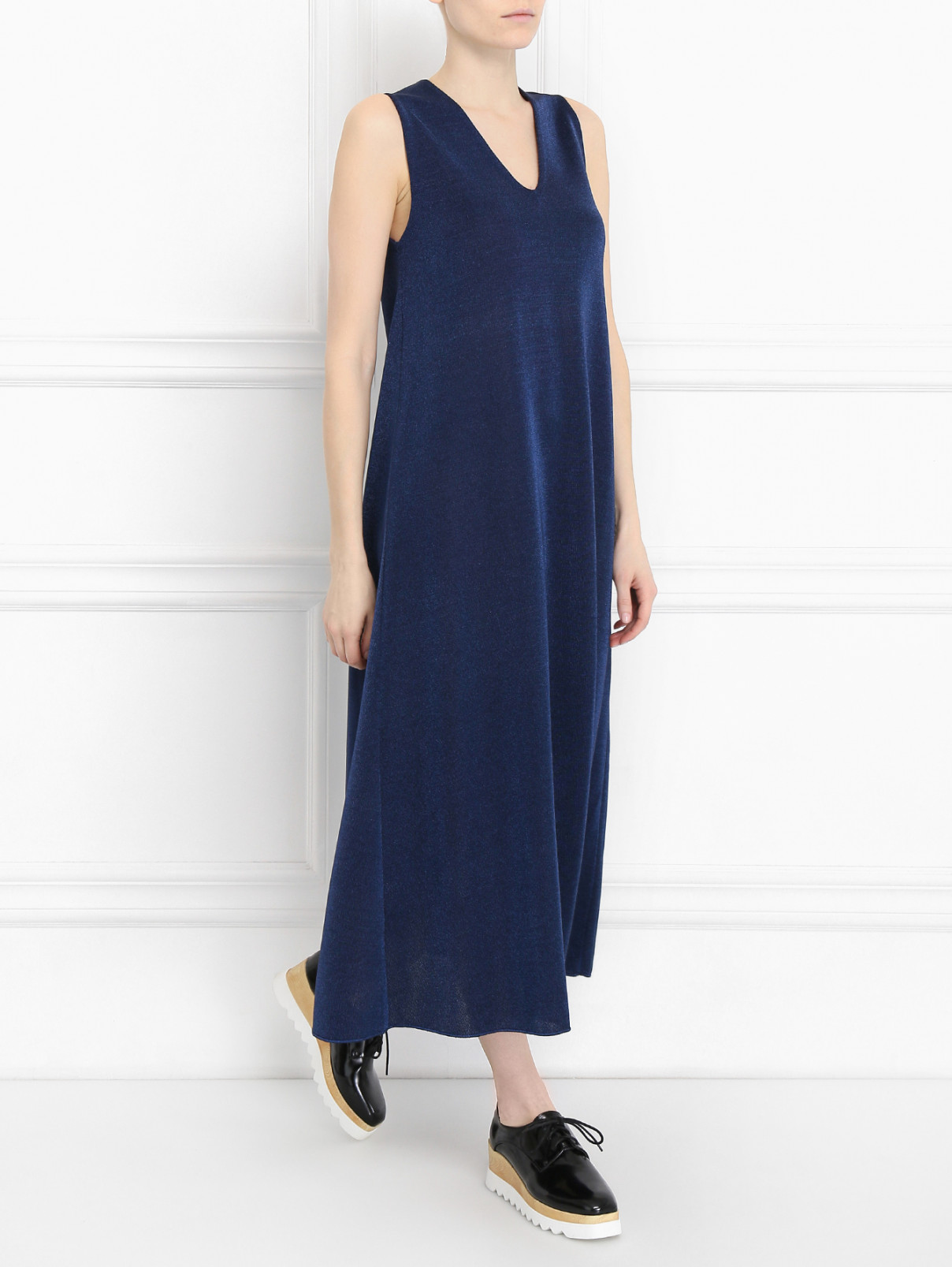 Платье прямого кроя без рукавов M Missoni  –  Модель Общий вид  – Цвет:  Синий