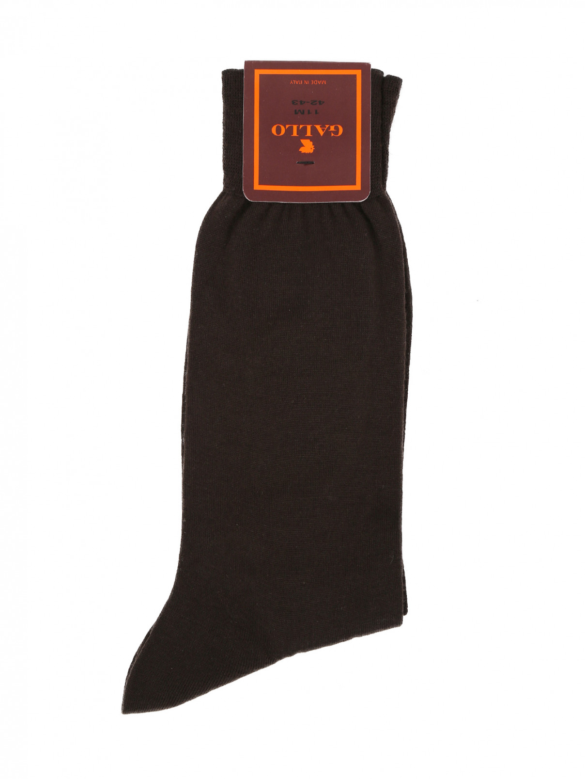Высокие носки из хлопка Gallo  –  Общий вид  – Цвет:  Коричневый