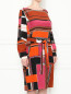 Платье-миди из шелка свободного кроя с узором Marina Rinaldi  –  МодельВерхНиз