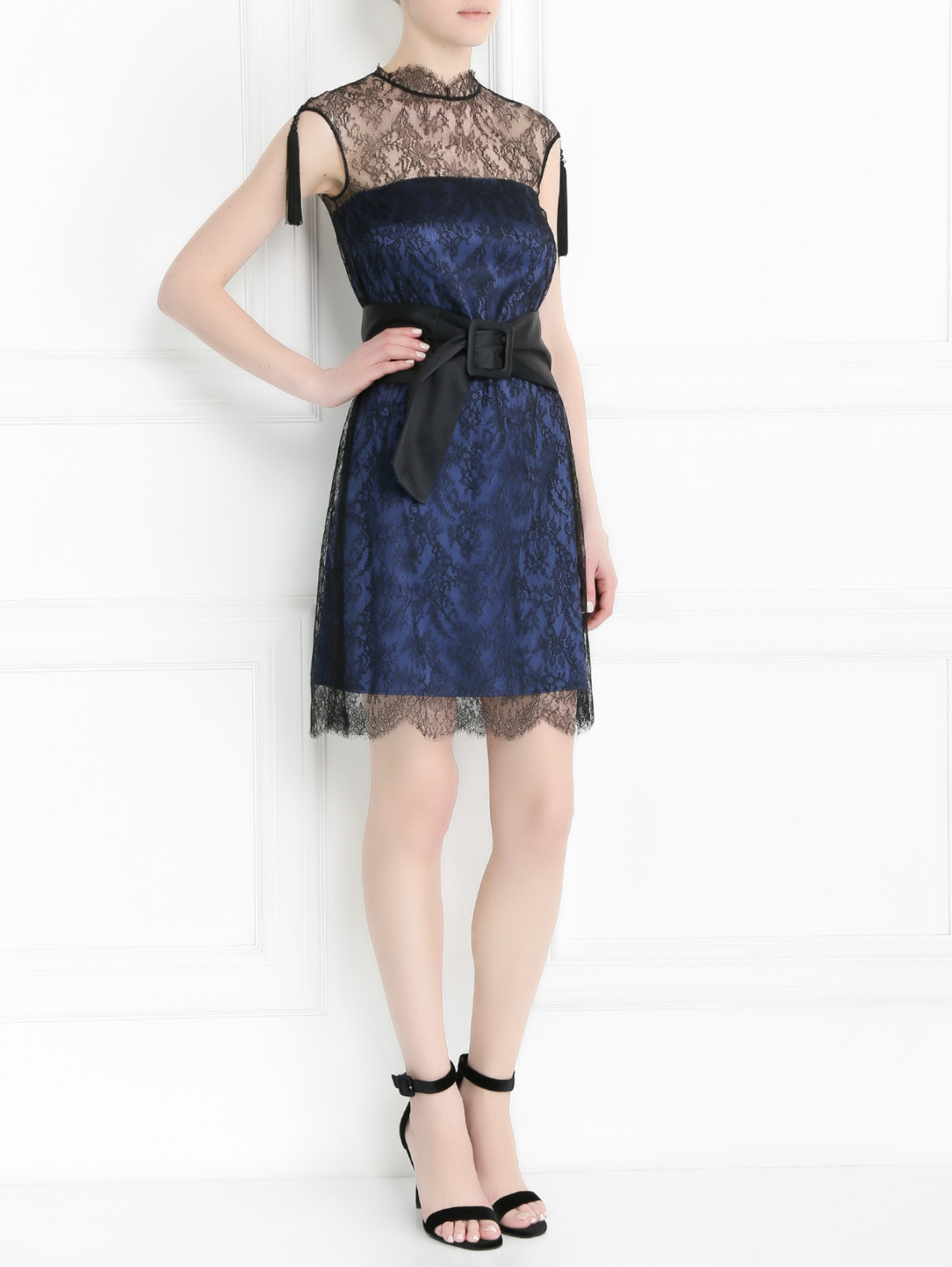 Платье-мини с кружевным элементом La Perla  –  Модель Общий вид  – Цвет:  Узор