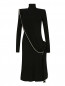 Трикотажное платье-миди с драпировкой, декорированное бусинами Jean Paul Gaultier  –  Общий вид