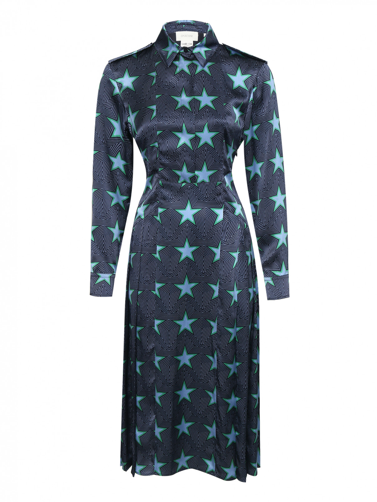 Платье-миди из шелка с узором Sportmax  –  Общий вид  – Цвет:  Узор