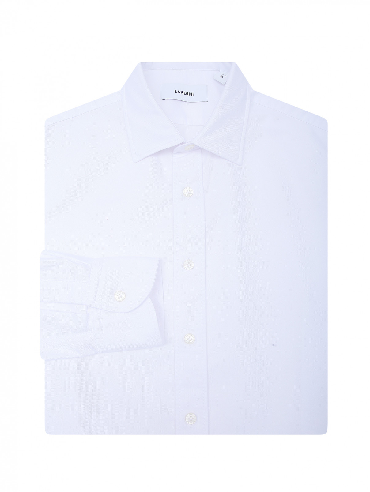 Рубашка из плотного хлопка LARDINI  –  Общий вид  – Цвет:  Белый