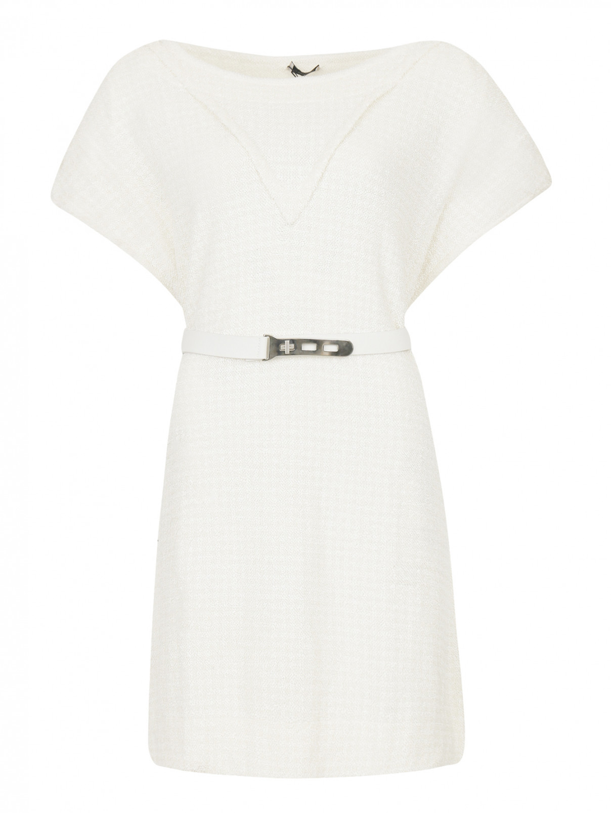 Платье из мохера с напылением Maison Ullens  –  Общий вид  – Цвет:  Белый