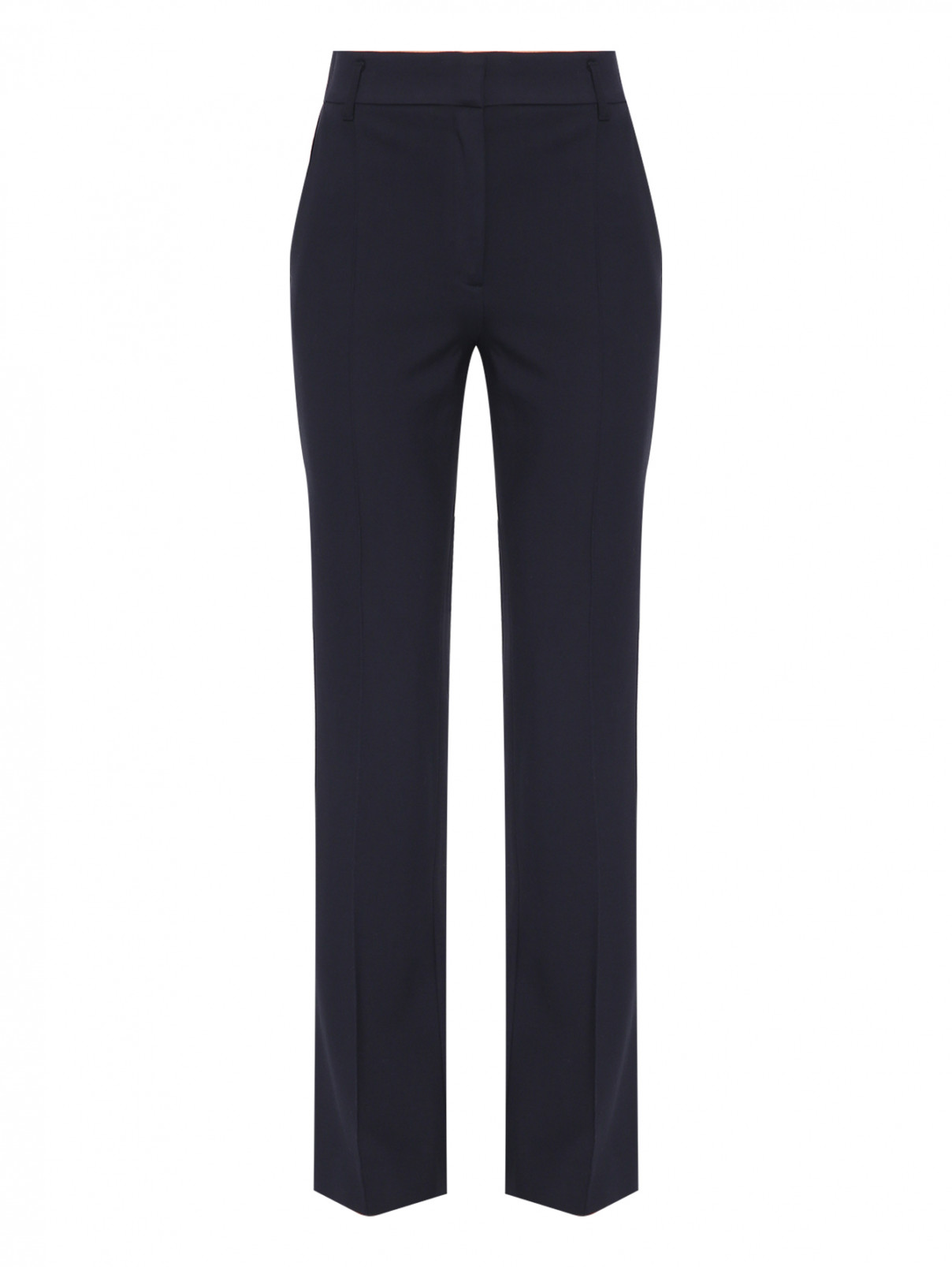 Трикотажные брюки-клеш со стрелками Dorothee Schumacher  –  Общий вид  – Цвет:  Синий
