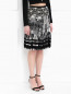 Плиссированная юбка из шелка  с абстрактным узором Jean Paul Gaultier  –  Модель Верх-Низ