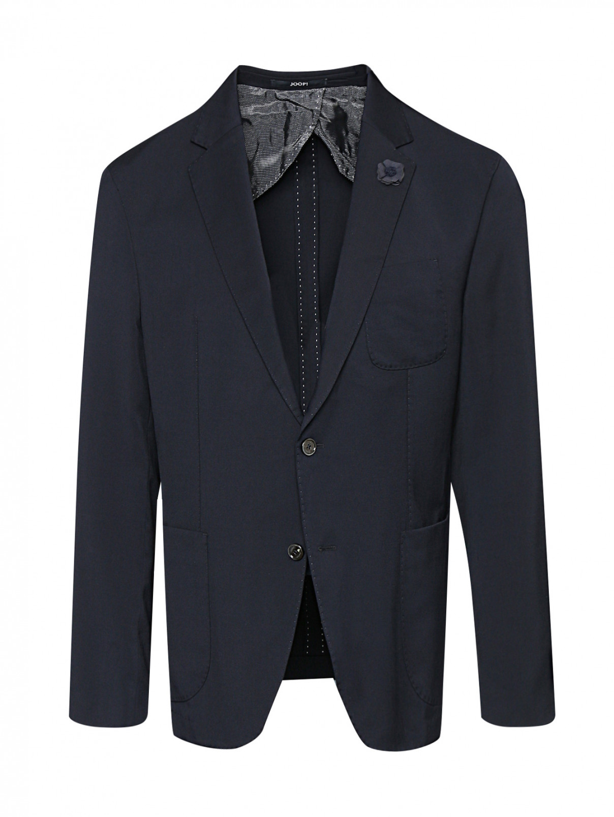Пиджак из шерсти с накладными карманами Joop  –  Общий вид  – Цвет:  Синий