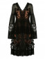 Платье-миди декорированное вышивкой и кружевом Alberta Ferretti  –  Общий вид