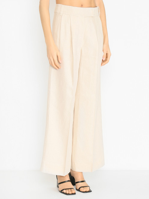 Широкие брюки из льна Max Mara - МодельВерхНиз