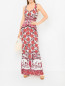 Трикотажное платье с цветочным узором Roberto Cavalli  –  МодельОбщийВид