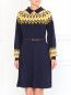 Платье из шерсти с кожаным поясом BOSCO  –  Модель Верх-Низ