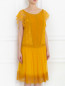 Платье-мини из льна с отделкой из кружева Alberta Ferretti  –  Модель Верх-Низ