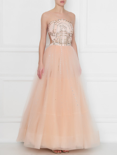 Платье из сетки с вышивкой стеклярусом Temperley London - МодельВерхНиз