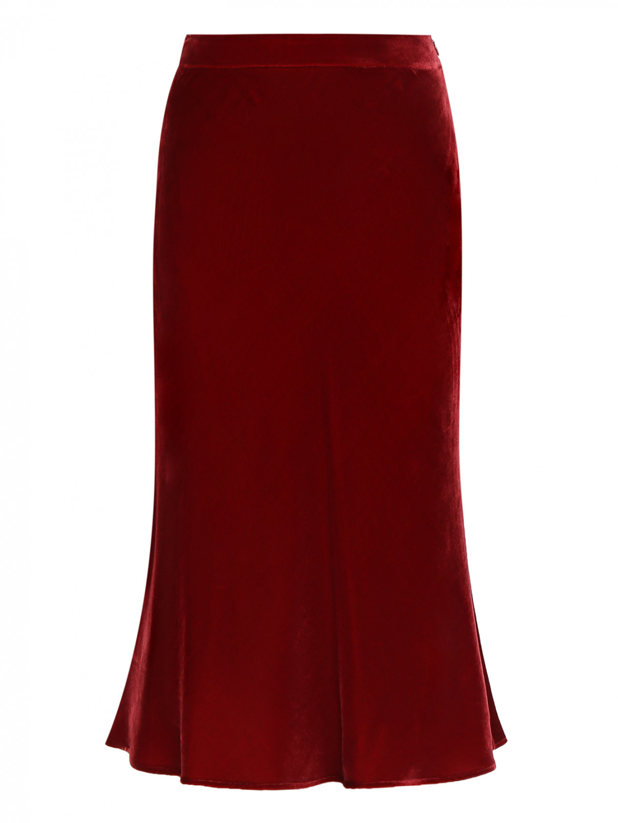 Юбка-миди из вискозы и шелка Moschino Boutique  –  Общий вид  – Цвет:  Красный