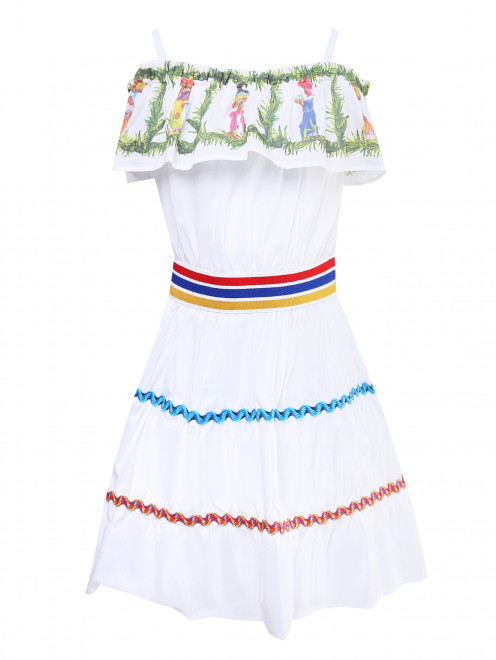 Платье из хлопка с оборкой Stella Jean Kids - Общий вид