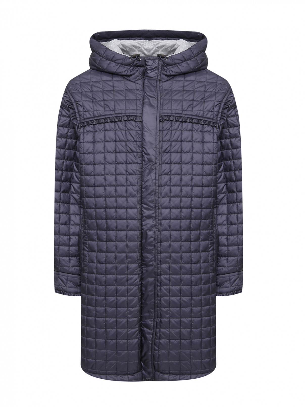 Стеганое утепленное пальто Il Gufo  –  Общий вид  – Цвет:  Синий