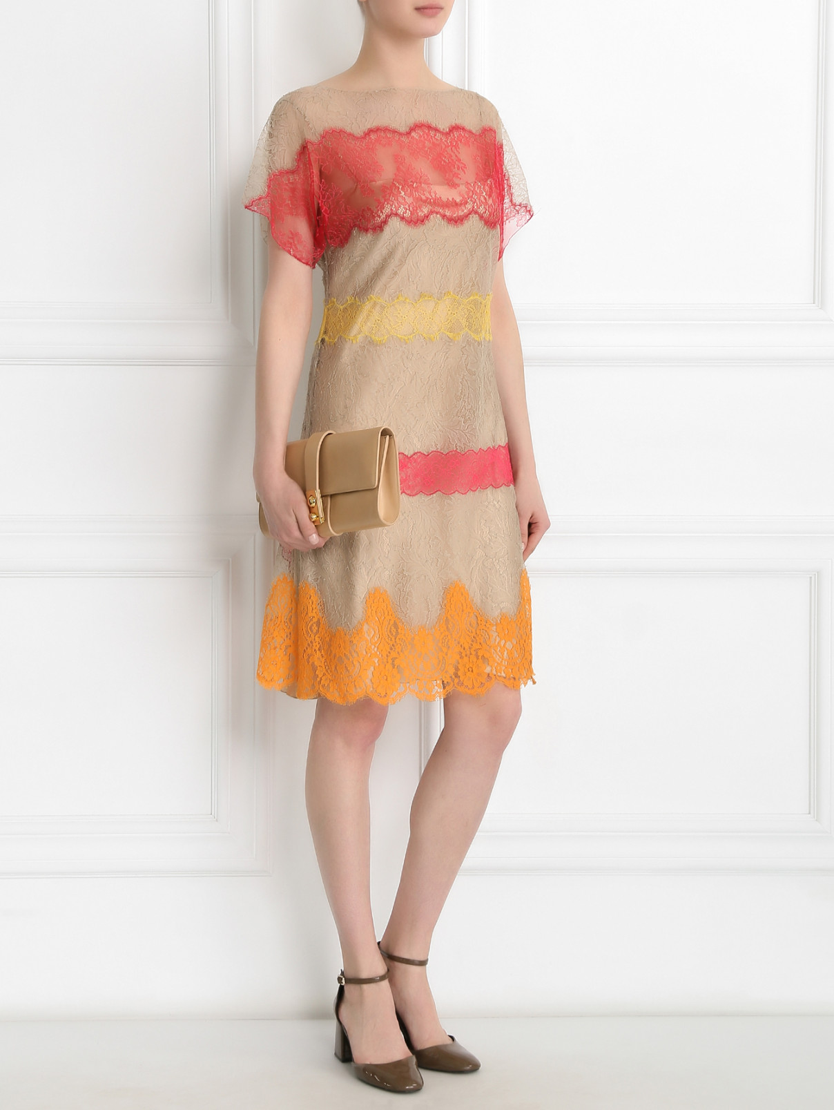 Кружевное платье Alberta Ferretti  –  Модель Общий вид  – Цвет:  Узор