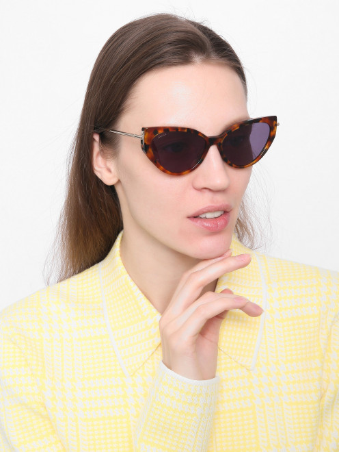 Очки солнцезащитные в пластиковой оправе с узором Max Mara - МодельОбщийВид