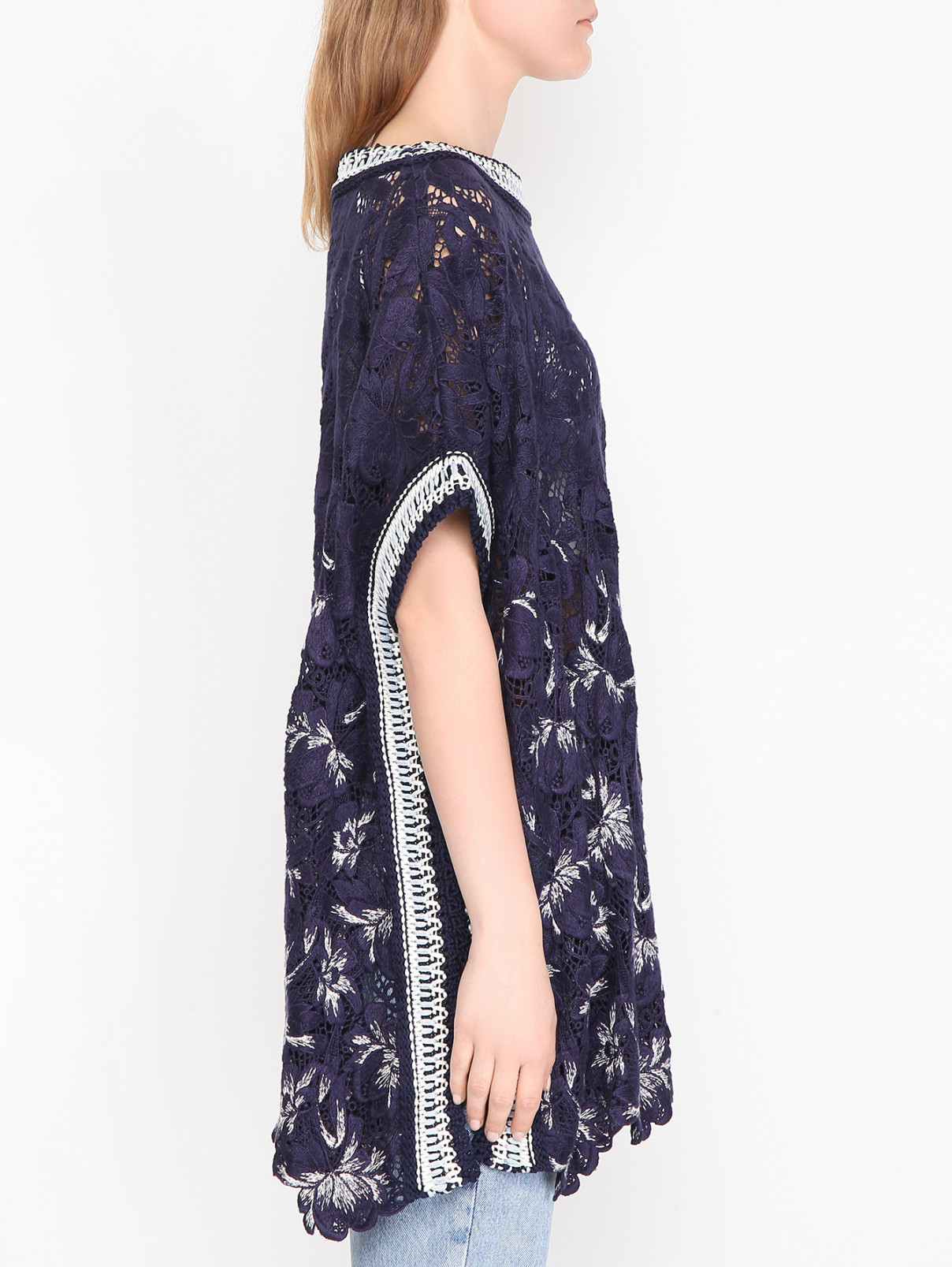 Вязаная туника с узором Ermanno Scervino  –  МодельВерхНиз1  – Цвет:  Синий