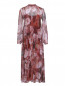 Платье-миди из смешанного шелка с узором Max&Co  –  Общий вид