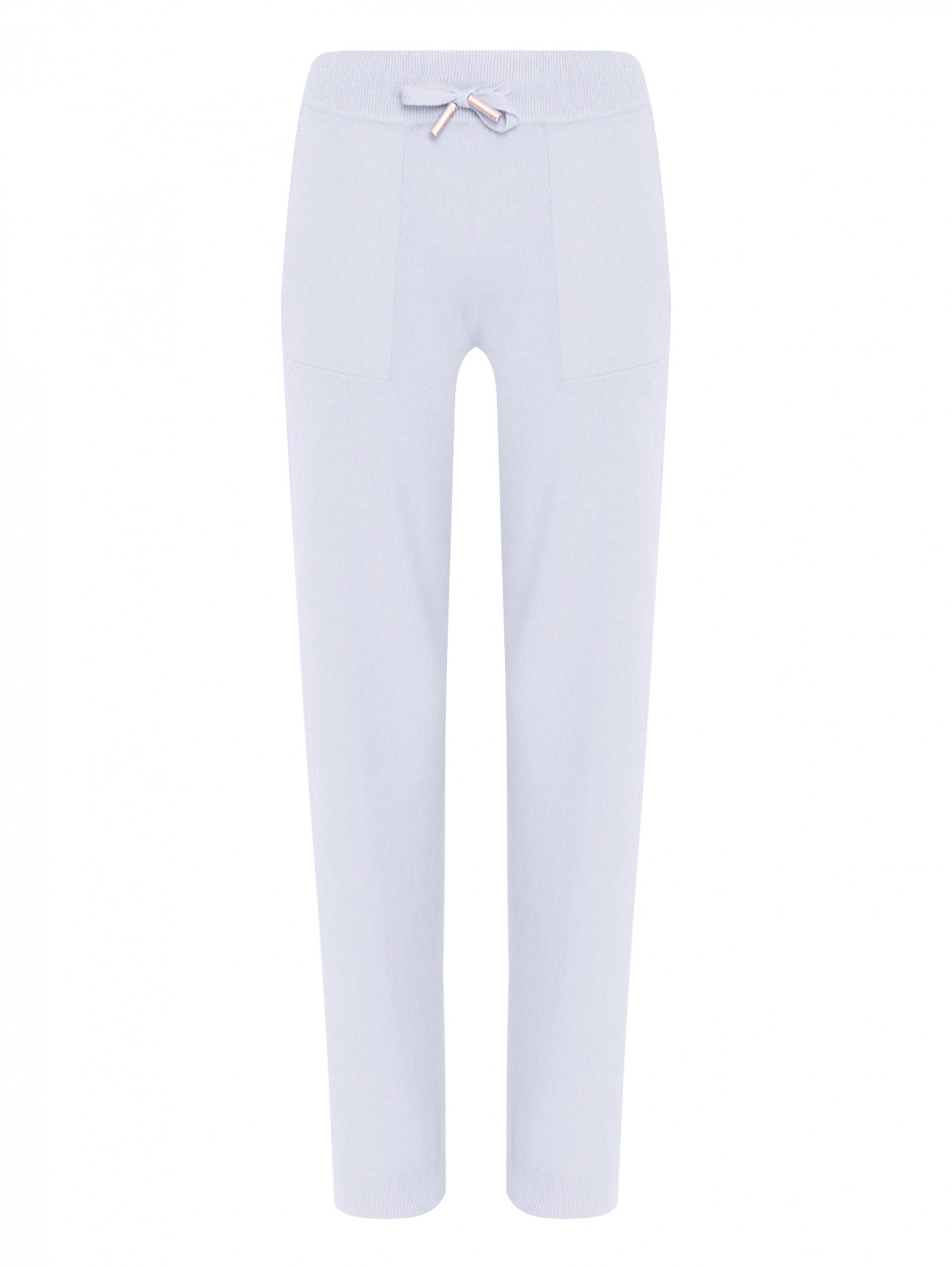 Трикотажные брюки из кашемира на резинке Lorena Antoniazzi  –  Общий вид  – Цвет:  Синий