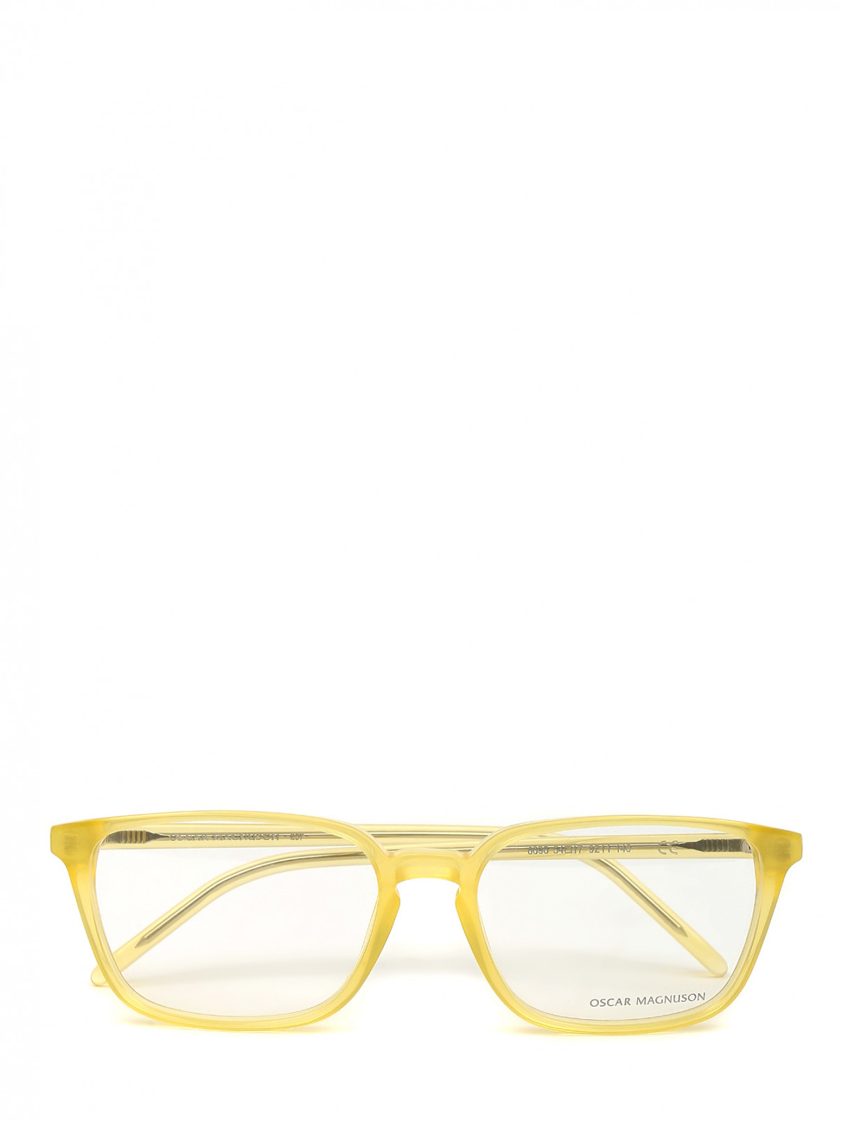 Прямоугольная оправа с прозрачными стеклами Oscar Magnuson  –  Общий вид  – Цвет:  Желтый