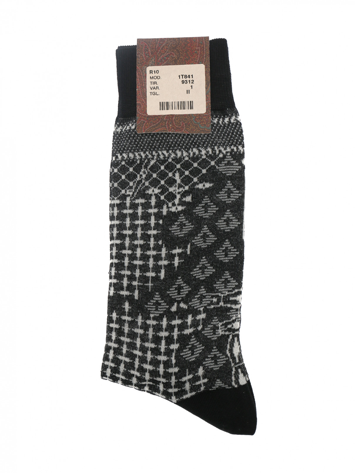 Носки из хлопка с узором Etro  –  Общий вид  – Цвет:  Черный