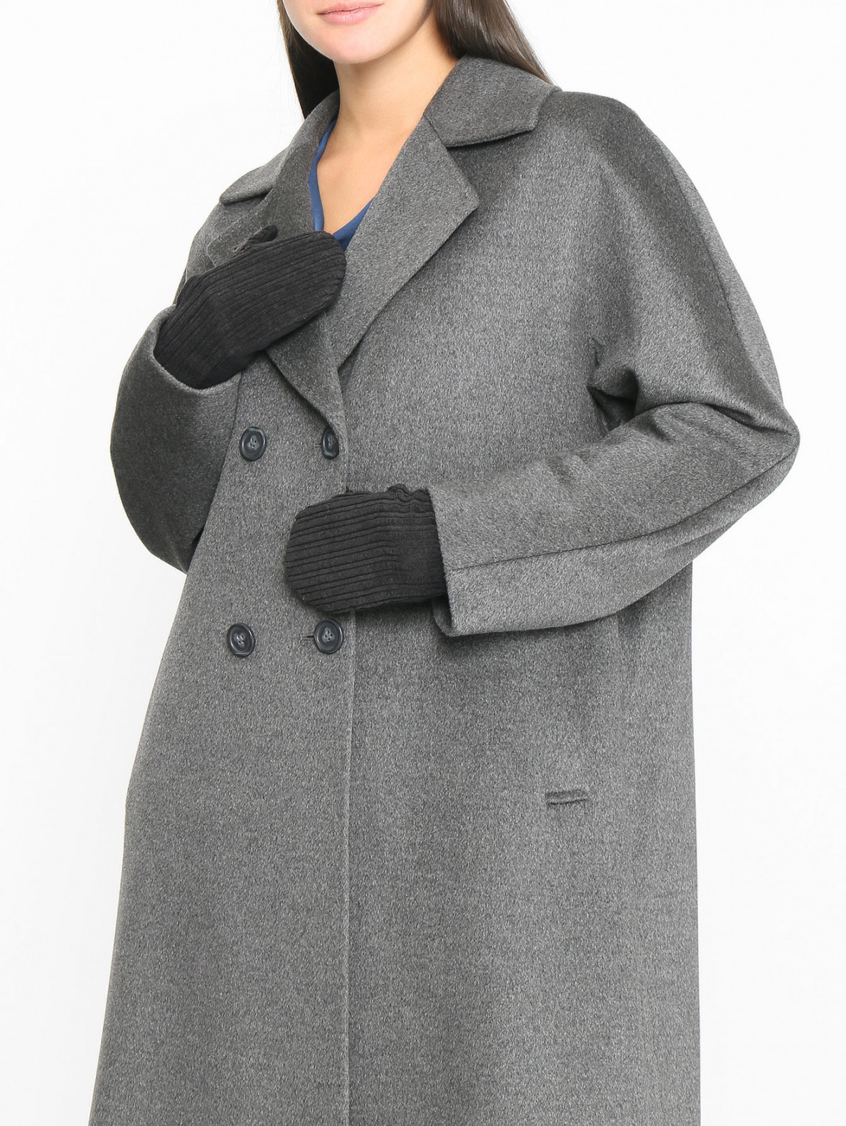 Варежки с логотипом Marina Rinaldi  –  МодельОбщийВид  – Цвет:  Черный