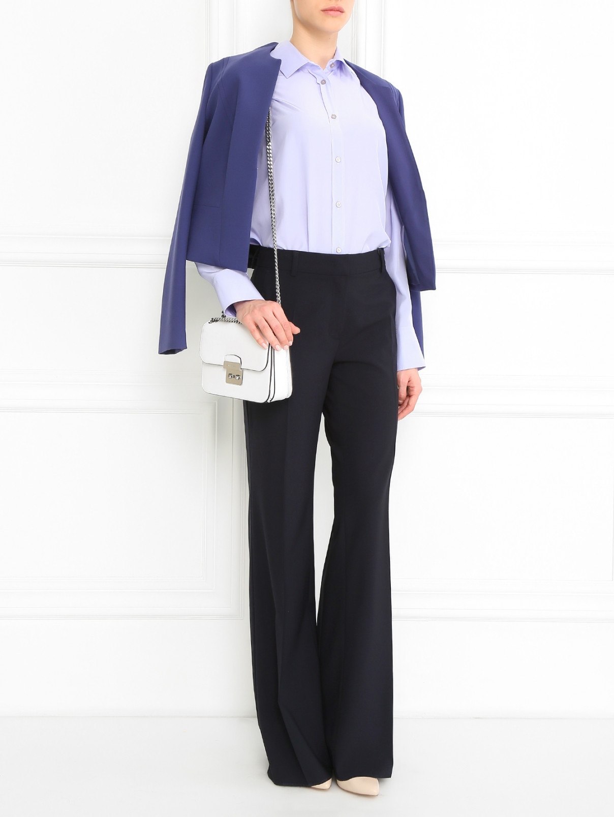 Блуза из шелка с длинным рукавом Jil Sander  –  Модель Общий вид  – Цвет:  Фиолетовый
