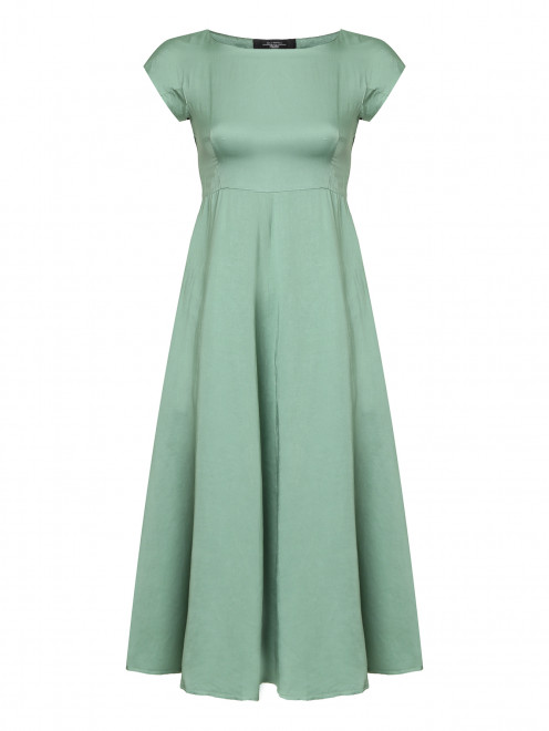 Однотонное платье из вискозы с круглым вырезом Weekend Max Mara - Общий вид